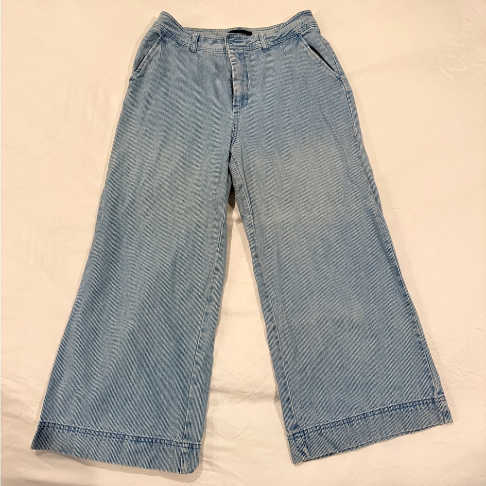 Who What Wear Light Blue Cropped Flare Jeans